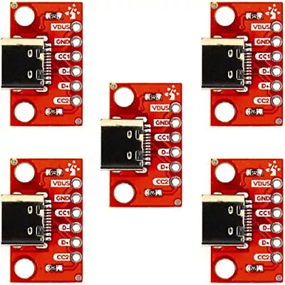 5pcs USB Type C Breakout Board 6 Pins 150mils 2CC Female Connector Type PCB C... • $16.95