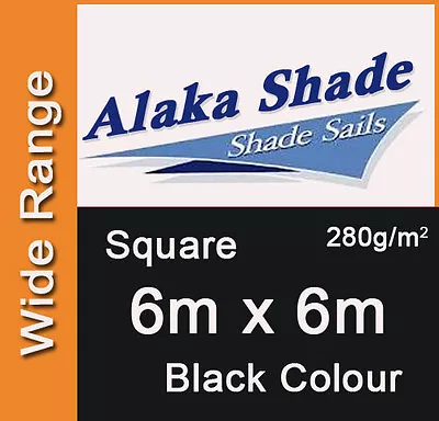 Extra Heavy Duty Shade Sail - Black Square 6m X 6m 6x6m 6 By 6 6 X 6m 6x6 • $1288.10