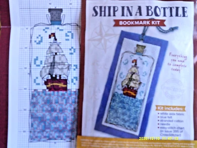 £0.99 • Buy Ship In A Bottle.  Bookmark.  Cross Stitch Kit