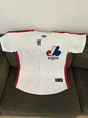 Majestic Montreal Expos Cooperstown Throwback Home White Jersey Men’s Sz: XL • $79.99