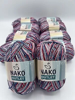 Nako Outlet Knitting Crochet Variegated Yarn 10 X 100g … • £6.05