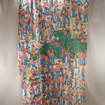 Vintage 1990 Wheres Waldo Twin Sized Fitted Bed Sheet Dragon The Land Of • $13.49