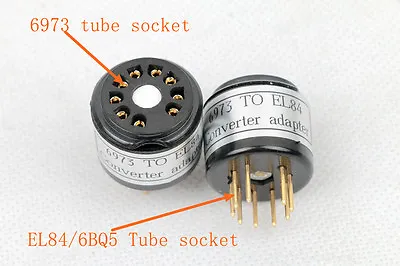 1pc Gold Plated 6973 Instead EL84 6BQ5 6P14 Tube Converter Adapter  • $9.50