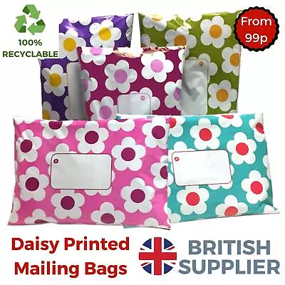 Daisy Mailing Bags Printed Postage Poly Parcel Coloured Sack Seal All Sizes • £143.70