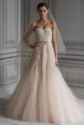 Monique Lhuillier Candy Wedding Dress - Excellent Condition! Size 4 • $2800