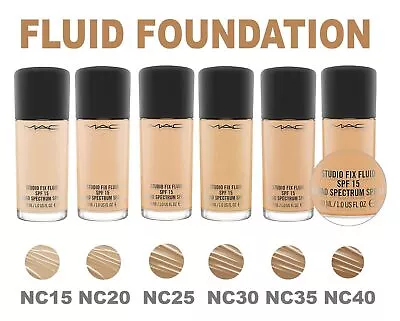 £18.90 • Buy MAC Studio Fix Fluid Foundation SPF15 30ml Various Shades Available NC15-NC40