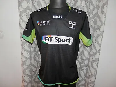 Ospreys 2016 Home Rugby BLK Shirt Jersey Neath Swansea Size Medium • £27.48