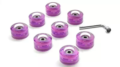 8Pack Roller Skate Light-Up Wheels 52mm 99A Purple With Abec-9 Bearings • $67.75