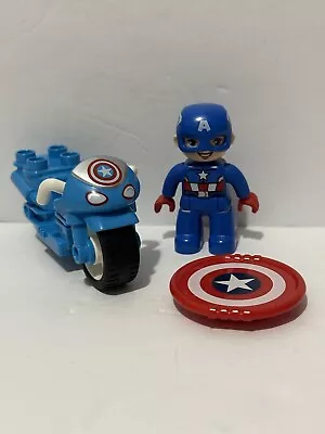 LEGO DUPLO CAPTAIN AMERICA Motorcycle & Shield Marvel Avengers Figure Superhero • $12