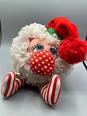 Rare Vintage Funky Cute Cotton Velvet Yarn Santa Plush • $25