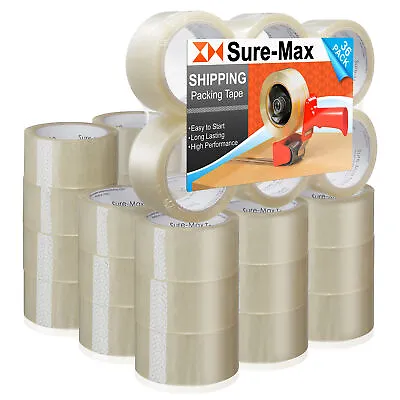 36 Rolls Carton Sealing Clear Packing Tape Box Shipping - 2 Mil 2  X 55 Yards • $45.99