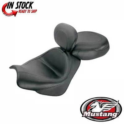 Mustang 2 Piece Wide Touring Seat W/ Driver Backrest Honda VTX 1800 02-08 • $915.40