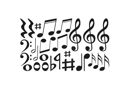 Music Notes Treble Clef Music Wall Quotes Wall Stickers Wall Art 48cm X 28cm UK • £5.45