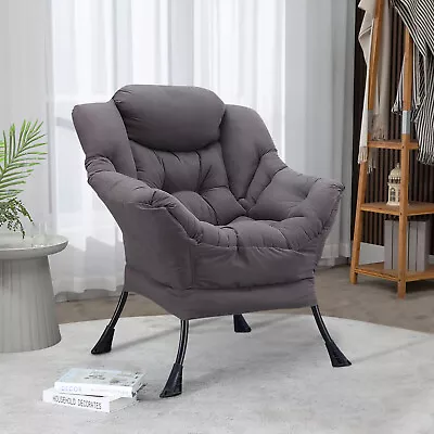Modern Lazy Chair Comfy Upholstered Leisure Sofa Chair Soft Lounge Reading Chair • $109.99