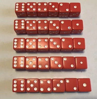 Red 6 Sided Acrylic Dice Lot  30 • $9.50