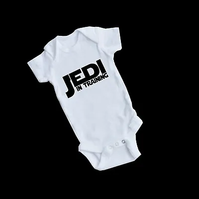 Jedi In Training Star Wars Style Personalised Baby Grow Vest Boy Girl Gifts • £5.99