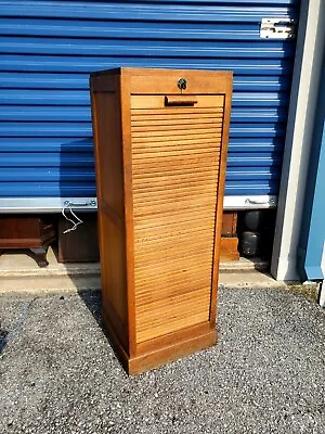 Antique Oak File Cabinet/Roll Up Tambour • $989.99