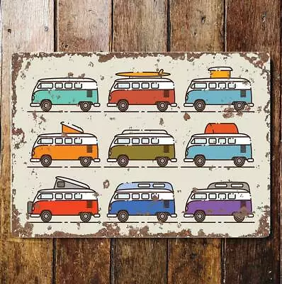 Camper Van Designs   Wall Art Metal Sign Plaque • £4.99