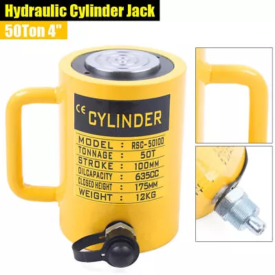 Hydraulic Cylinder Jack Single Acting 4  100mm Stroke Lifting Jack Ram 50T 50Ton • $112.20