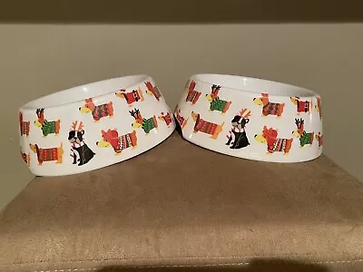 French Bulldog Corgi Dachshund Christmas Dog Bowls Set Of 2 • $25