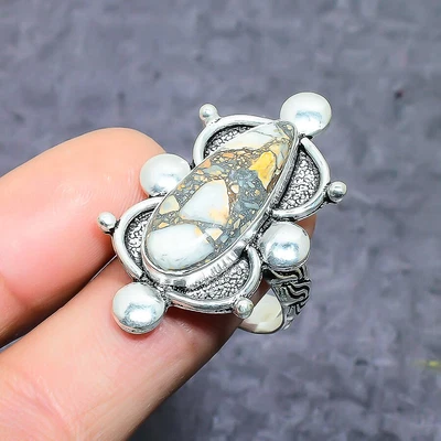 $10.99 • Buy Wild Horse Gemstone Handmade 925 Sterling Silver Jewelry Ring Size 8 V922