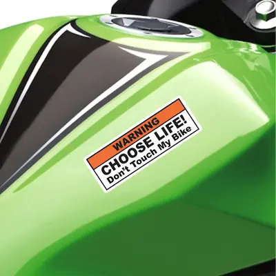 (2X) Funny Warning Sticker Decal - Choose Life Don't Touch My Bike Cruiser Sport • $4.99