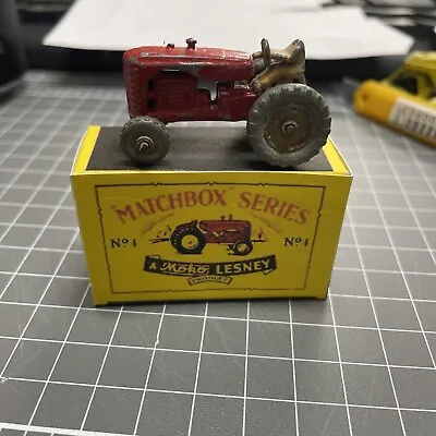 Matchbox Lesney Moko Model Car: Massey Harris Tractor In Repro Box Rare • $25