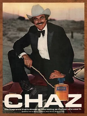 $14.99 • Buy 1980 CHAZ Cologne Vintage Print Ad/Poster Tom Selleck Man Cave Cowboy Bar Art 