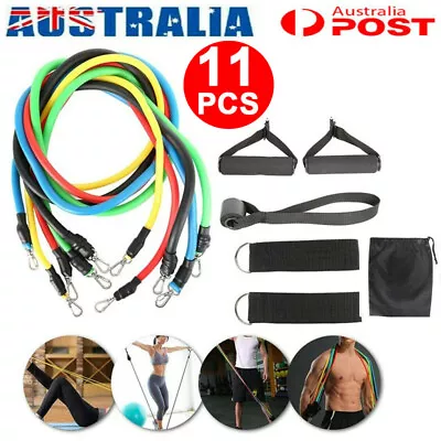 $9.99 • Buy 11PCS Resistance Bands Workout Set Exercise CrossFit Fitness Yoga Training Tubes