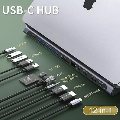 USB C Docking Station Triple Display 100W PD3.0 For MacBook Pro Dell HP Lenovo • $49.98