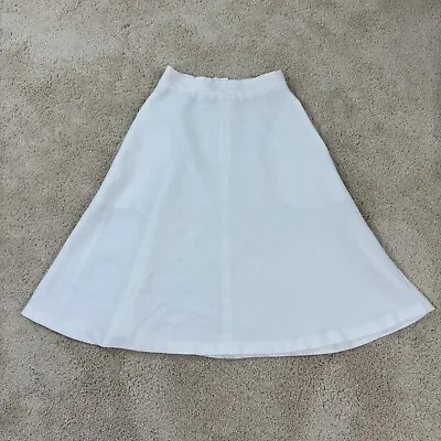 Nurse Skirt Uniform White Polyester Knee Length Waist 24  Vintage Whittenton • $27.14