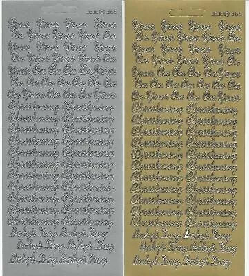 £1.99 • Buy On Your Christening Silver Or Gold Peel Off Sticker Sheet Card Making Crafts