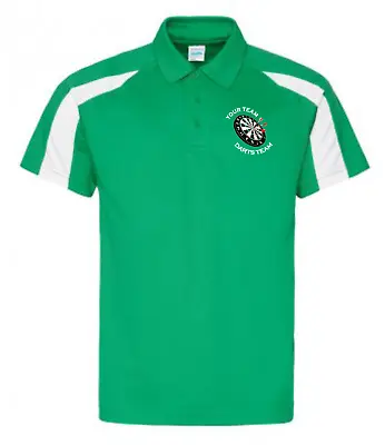 £18.99 • Buy Personalised Darts Sportex Contrast Polo Shirt With Logo & Team Name 12 Colours 