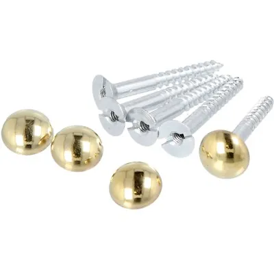 £4.12 • Buy 1 1/2   38mm MIRROR SCREWS POLISHED BRASS Plated Dome Head Cap Cover Wall Fixing