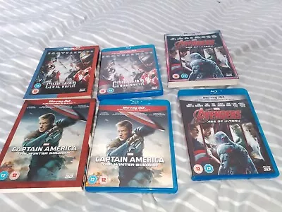 Blu Ray 3D Captain America The Winter Soldier Civil War Avengers Age Of Ultron • £13