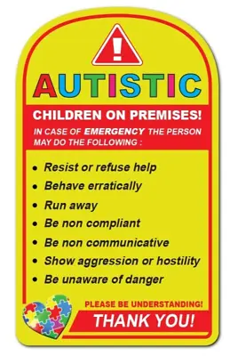 Autistic Sticker Children On Premises Decal Autism Awareness Car Truck Window • $5.99