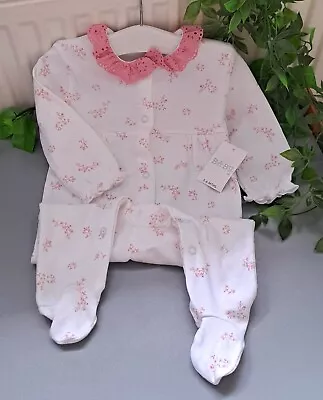 Baby Girl 3-6 Months BNWT Matalan Supersoft Sleepsuit • £2.50