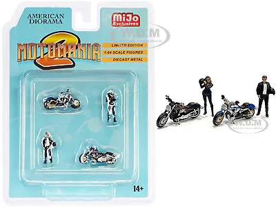  Motomania 2  Diecast Figures & Motorcycles 4 Pc Set 1/64 American Diorama 76490 • $15.99