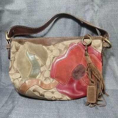 Vintage Coach Fringe Poppy For Peace Hobo Ltd. Ed 7086 Spring 2004 Western Rodeo • $121.49