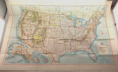 Vintage Rand McNally Recreational Area Paper Map Of The United States • $12