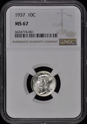 1937 Mercury Dime 10C NGC MS67 • $89.99