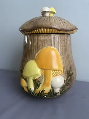 10” Vintage Arnels Mushroom Cottagecore Ceramic Pottery Canister / Cookie Jar • $25