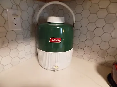 Vintage Coleman Water Jug Green 2 Gallon Dated 05/79clean Ready To Useretro • $35