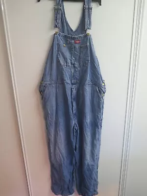 Vintage Dickies Denim Dungarees Overalls Workwear Coveralls 3XL W 48  X L 32  • £37.50