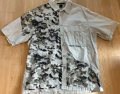 Le Jean De Marithe Francois Girbaud Shirt Mens Large Camouflage Button Logo • $42.50