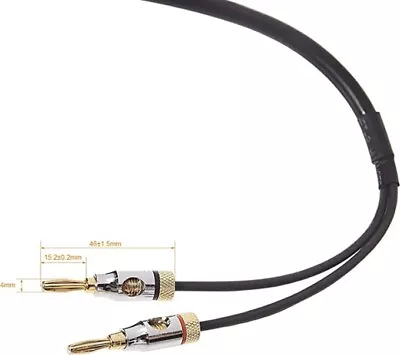 Amazon Basics 16AWG Speaker Cable With Gold-Plated Banana Tips (4mm) - CL2 6ft • £7.99