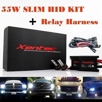 $68.29 • Buy Xentec Xenon Light HID Kit Slim 55W + Relay Harness H4 H11 H13 9004 9006 9007 H1