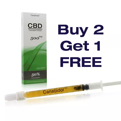 100% Cannabis Extract Full Plant THC-Free CBD Oil Paste 1ml Syringe Hemp • £19.99