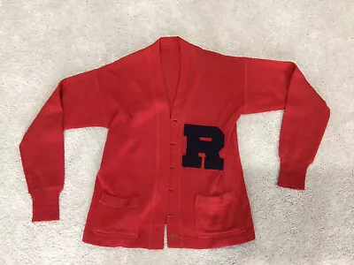 RUTGERS SCARLET KNIGHTS VINTAGE LETTERWINNERS SWEATER EARLY 50's • $100