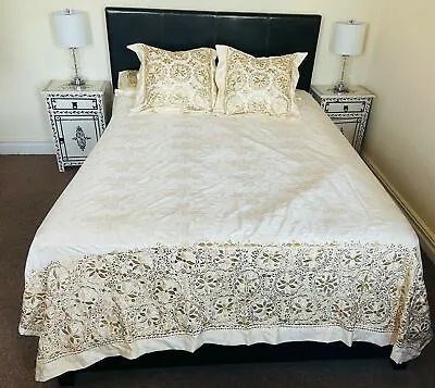 Floral Moroccan Hand Embroidered Bedding Set • $270